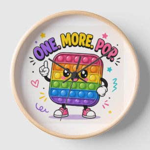 One More Pop! Colourful Rainbow Pop It Wall Art Clock