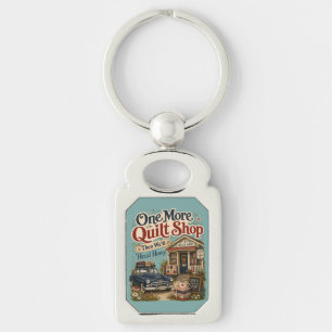 One More Quilt Shop Vintage Cottage Scene Key Ring
