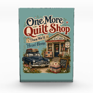 One More Quilt Shop Vintage Cottage Scene Photo Block