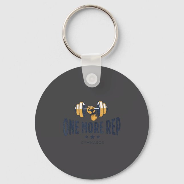 One More Rep - Funny Gym Sayings And Motivational  Key Ring (Front)