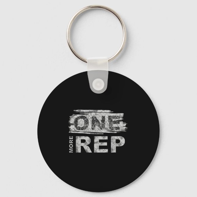One More Rep _ Gym Motivation  Key Ring (Front)