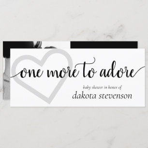 One More to Adore   Black Heart Photo Shower Invitation