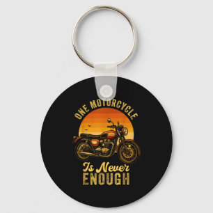 One Motorcycle Is Never Enough Retro Funny Biker  Key Ring