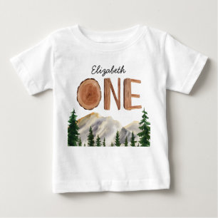 One Mountains Personalised Birthday Baby T-Shirt