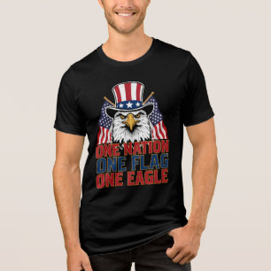 One Nation One Flag One Eagle Patriotic Tri-Blend Shirt