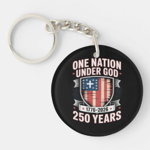 One Nation Under God 1776 2026 Key Ring