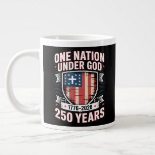 One Nation Under God 1776 2026 Large Coffee Mug