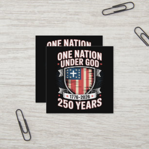 One Nation Under God 1776 2026 Square Business Card