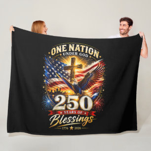 One Nation Under God 250 Years 250th Anniversary Fleece Blanket