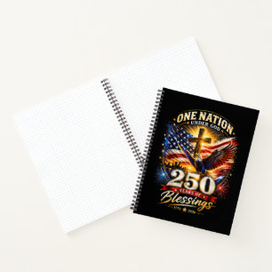 One Nation Under God 250 Years 250th Anniversary  Notebook
