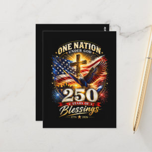 One Nation Under God 250 Years 250th Anniversary Postcard