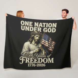 One Nation Under God 250 Years Blessings Fleece Blanket