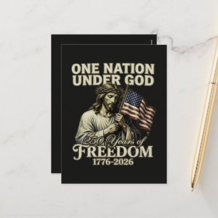 One Nation Under God 250 Years Blessings Holiday Postcard