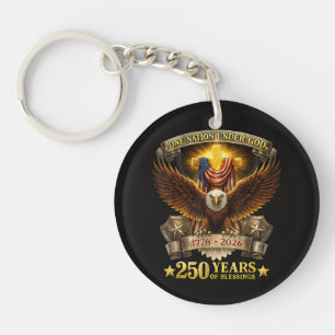 One Nation Under God 250 Years Blessings Key Ring