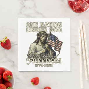 One Nation Under God 250 Years Blessings Napkin
