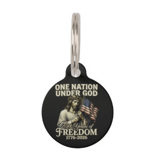 One Nation Under God 250 Years Blessings Pet Tag
