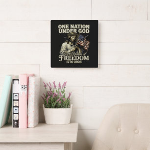 One Nation Under God 250 Years Blessings Square Wall Clock