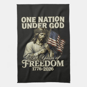 One Nation Under God 250 Years Blessings Tea Towel