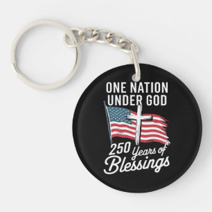 One Nation Under God 250 Years Key Ring