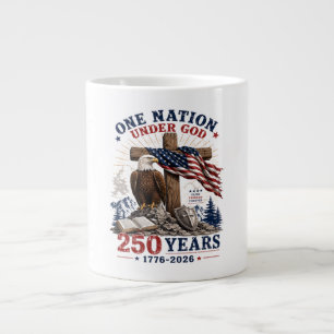 One Nation Under God 250 Years Large Coffee Mug