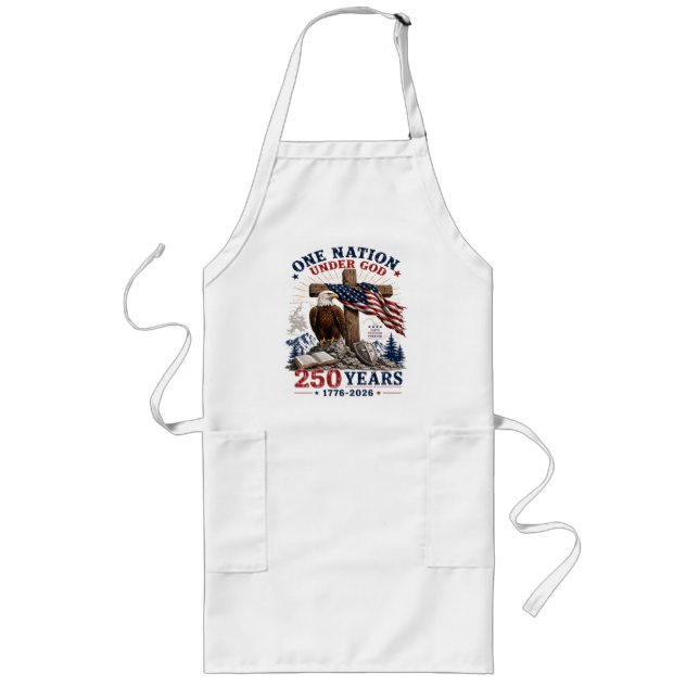 One Nation Under God 250 Years Long Apron (Front)