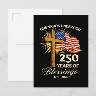 One Nation Under God 250 Years of Blessings Invitation Postcard