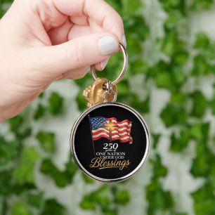 One Nation Under God 250 Years of Blessings Key Ring
