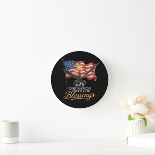 One Nation Under God 250 Years of Blessings Round Clock