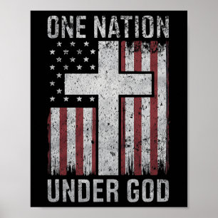 One Nation Under God 4th Of July Vintage Patriotic Poster