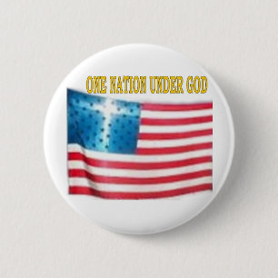 ONE NATION UNDER GOD 6 CM ROUND BADGE