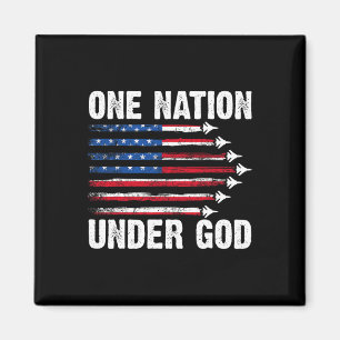 One Nation Under God American Flag 4th Of July Fig Magnet