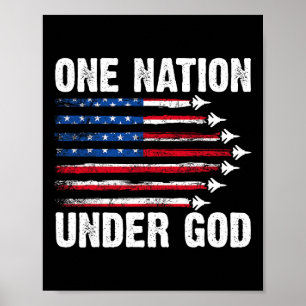 One Nation Under God American Flag 4th Of July Fig Poster