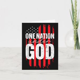 One Nation Under God American Flag Christian Jesus Card