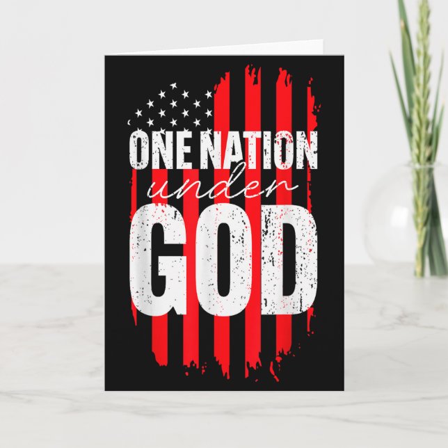 One Nation Under God American Flag Christian Jesus Card (Front)