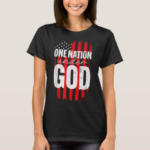 One Nation Under God American Flag Christian Jesus T-Shirt