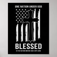 One Nation Under God American Flag Quote
