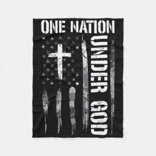One Nation Under God Camo Usa Flag 4th Of July Chr Fleece Blanket