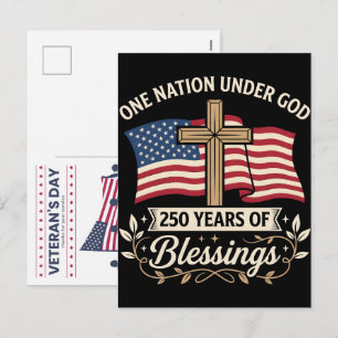 One Nation Under God: Celebrating 250 Blessed Year Holiday Postcard