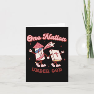 One Nation Under God Christian 4th July American G Card