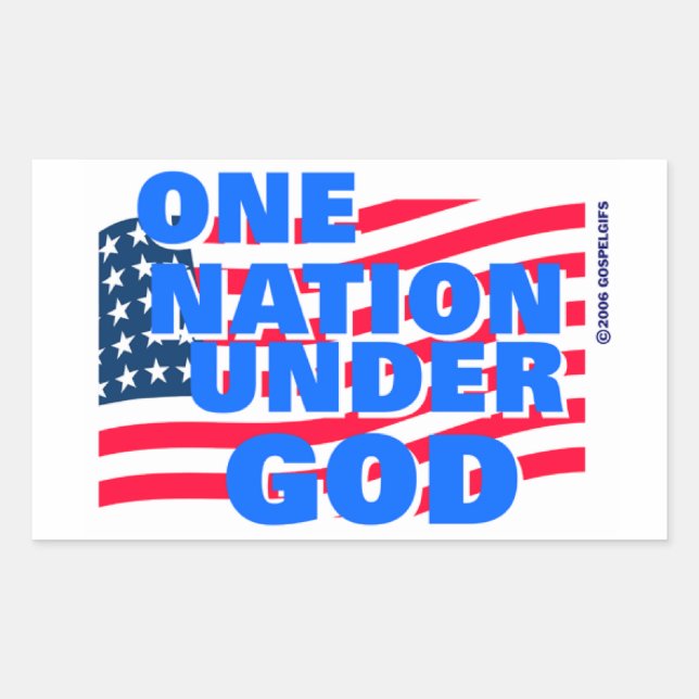 One Nation Under God christian gift Rectangular Sticker (Front)