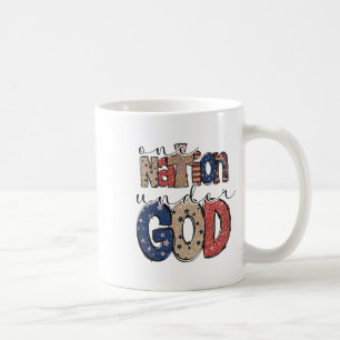 One Nation Under God Christian Patriotic 4th Of Ju Coffee Mug