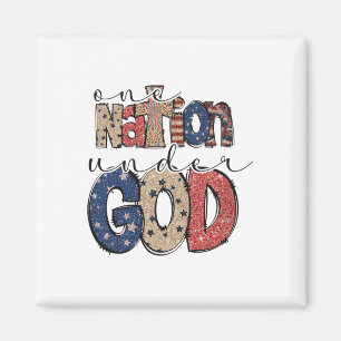 One Nation Under God Christian Patriotic 4th Of Ju Magnet