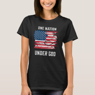 One Nation Under God Christian Usa Flag & Fish T-Shirt