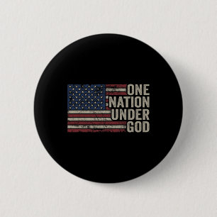 One Nation Under God - Christian Usa Vintage Ameri 6 Cm Round Badge