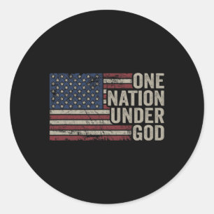 One Nation Under God - Christian Usa Vintage Ameri Classic Round Sticker