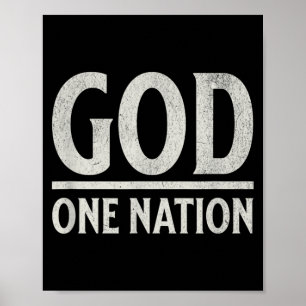 One Nation Under God Christianity Patriotic Faith Poster