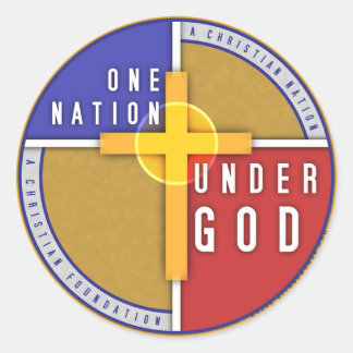 One Nation Under God Classic Round Sticker