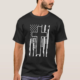 One Nation Under God Cross & American Flag T-Shirt