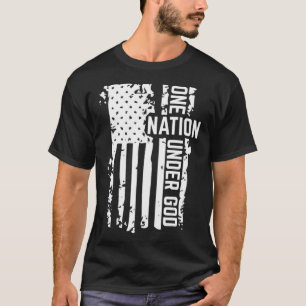 One Nation Under God Distressed Flag  T-Shirt