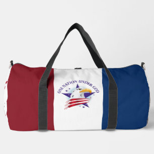 One Nation Under God Eagle Red White Blue USA Duffle Bag